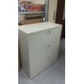 Hon Grey 3 Drawer Lateral File Cabinet, Locking